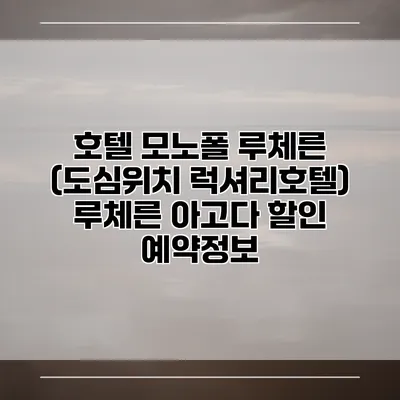 호텔 모노폴 루체른 (도심위치 럭셔리호텔) 루체른 아고다 할인 예약정보