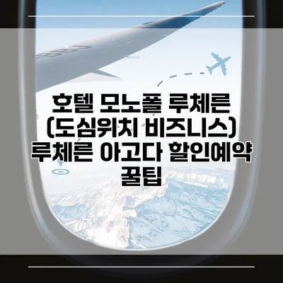 호텔 모노폴 루체른 (도심위치 비즈니스) 루체른 아고다 할인예약 꿀팁