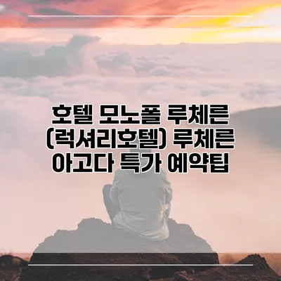 호텔 모노폴 루체른 (럭셔리호텔) 루체른 아고다 특가 예약팁