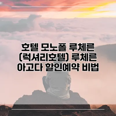 호텔 모노폴 루체른 (럭셔리호텔) 루체른 아고다 할인예약 비법