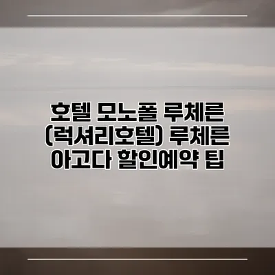 호텔 모노폴 루체른 (럭셔리호텔) 루체른 아고다 할인예약 팁