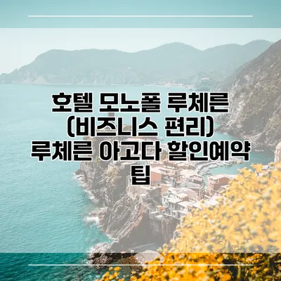 호텔 모노폴 루체른 (비즈니스 편리) 루체른 아고다 할인예약 팁