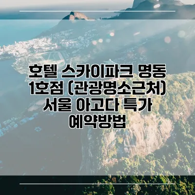 호텔 스카이파크 명동 1호점 (관광명소근처) 서울 아고다 특가 예약방법