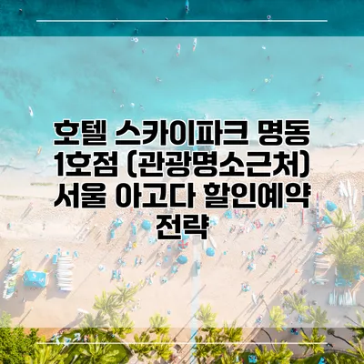 호텔 스카이파크 명동 1호점 (관광명소근처) 서울 아고다 할인예약 전략