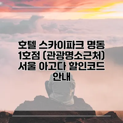 호텔 스카이파크 명동 1호점 (관광명소근처) 서울 아고다 할인코드 안내