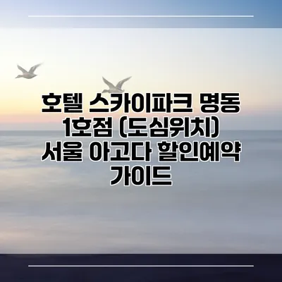 호텔 스카이파크 명동 1호점 (도심위치) 서울 아고다 할인예약 가이드