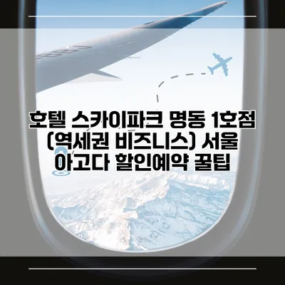 호텔 스카이파크 명동 1호점 (역세권 비즈니스) 서울 아고다 할인예약 꿀팁