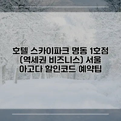 호텔 스카이파크 명동 1호점 (역세권 비즈니스) 서울 아고다 할인코드 예약팁