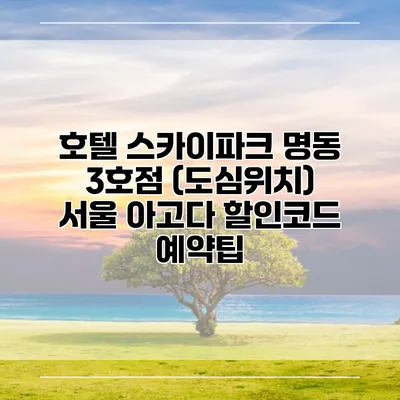 호텔 스카이파크 명동 3호점 (도심위치) 서울 아고다 할인코드 예약팁