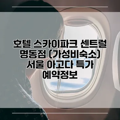 호텔 스카이파크 센트럴 명동점 (가성비숙소) 서울 아고다 특가 예약정보