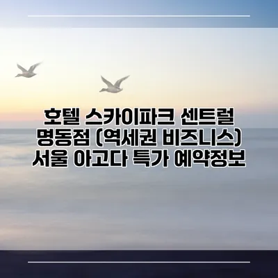 호텔 스카이파크 센트럴 명동점 (역세권 비즈니스) 서울 아고다 특가 예약정보