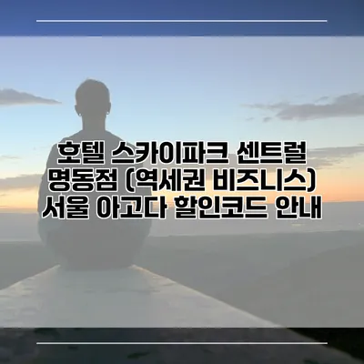 호텔 스카이파크 센트럴 명동점 (역세권 비즈니스) 서울 아고다 할인코드 안내