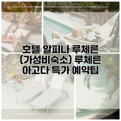 호텔 알피나 루체른 (가성비숙소) 루체른 아고다 특가 예약팁