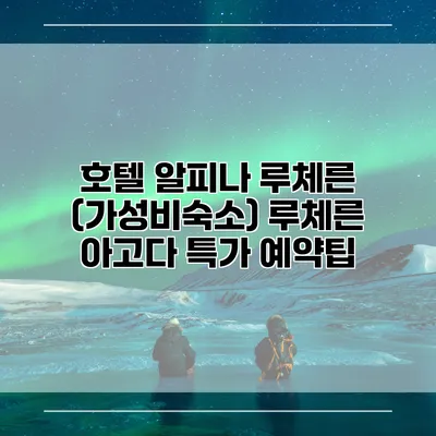 호텔 알피나 루체른 (가성비숙소) 루체른 아고다 특가 예약팁