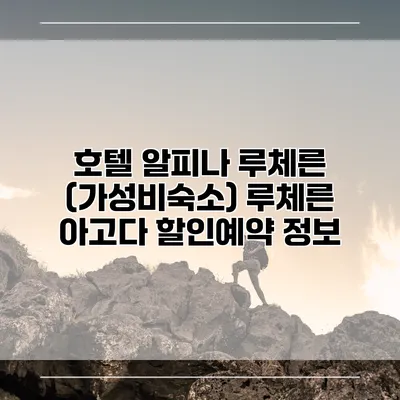 호텔 알피나 루체른 (가성비숙소) 루체른 아고다 할인예약 정보