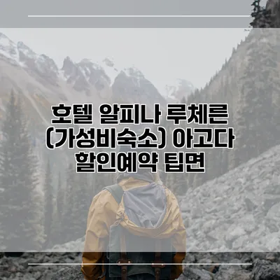 호텔 알피나 루체른 (가성비숙소) 아고다 할인예약 팁면