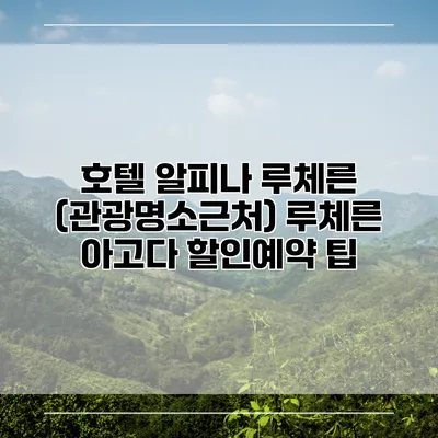 호텔 알피나 루체른 (관광명소근처) 루체른 아고다 할인예약 팁