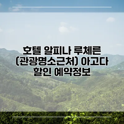 호텔 알피나 루체른 (관광명소근처) 아고다 할인 예약정보