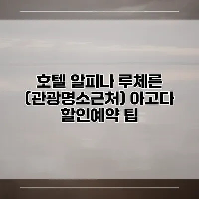 호텔 알피나 루체른 (관광명소근처) 아고다 할인예약 팁