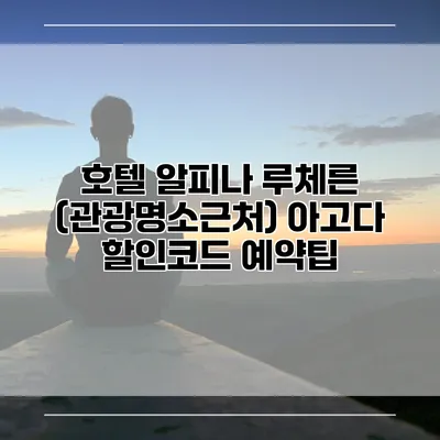 호텔 알피나 루체른 (관광명소근처) 아고다 할인코드 예약팁