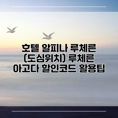 호텔 알피나 루체른 (도심위치) 루체른 아고다 할인코드 활용팁