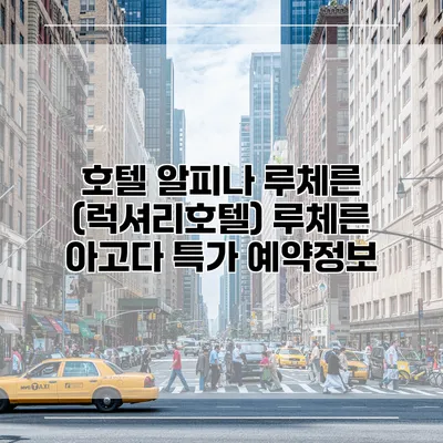 호텔 알피나 루체른 (럭셔리호텔) 루체른 아고다 특가 예약정보