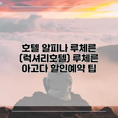 호텔 알피나 루체른 (럭셔리호텔) 루체른 아고다 할인예약 팁