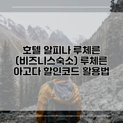 호텔 알피나 루체른 (비즈니스숙소) 루체른 아고다 할인코드 활용법