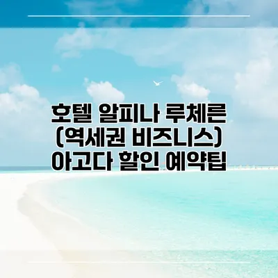 호텔 알피나 루체른 (역세권 비즈니스) 아고다 할인 예약팁