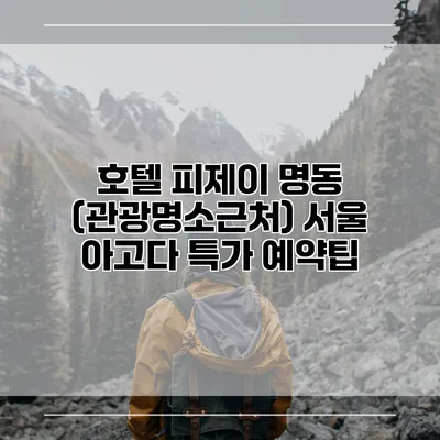 호텔 피제이 명동 (관광명소근처) 서울 아고다 특가 예약팁