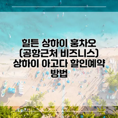 힐튼 상하이 훙차오 (공항근처 비즈니스) 상하이 아고다 할인예약 방법